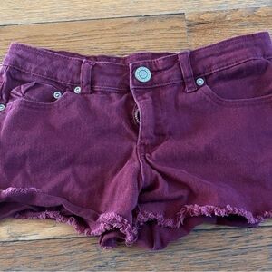 Rue21 mid-rise size 1/2 Burgundy Denim Shorts